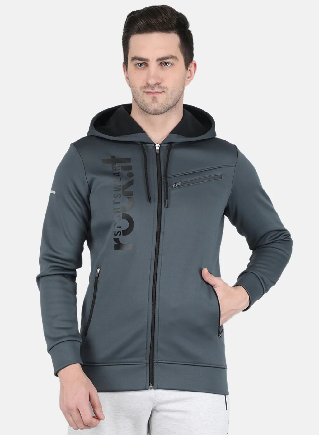 Rock.it Men Grey Printed Sweatshirt