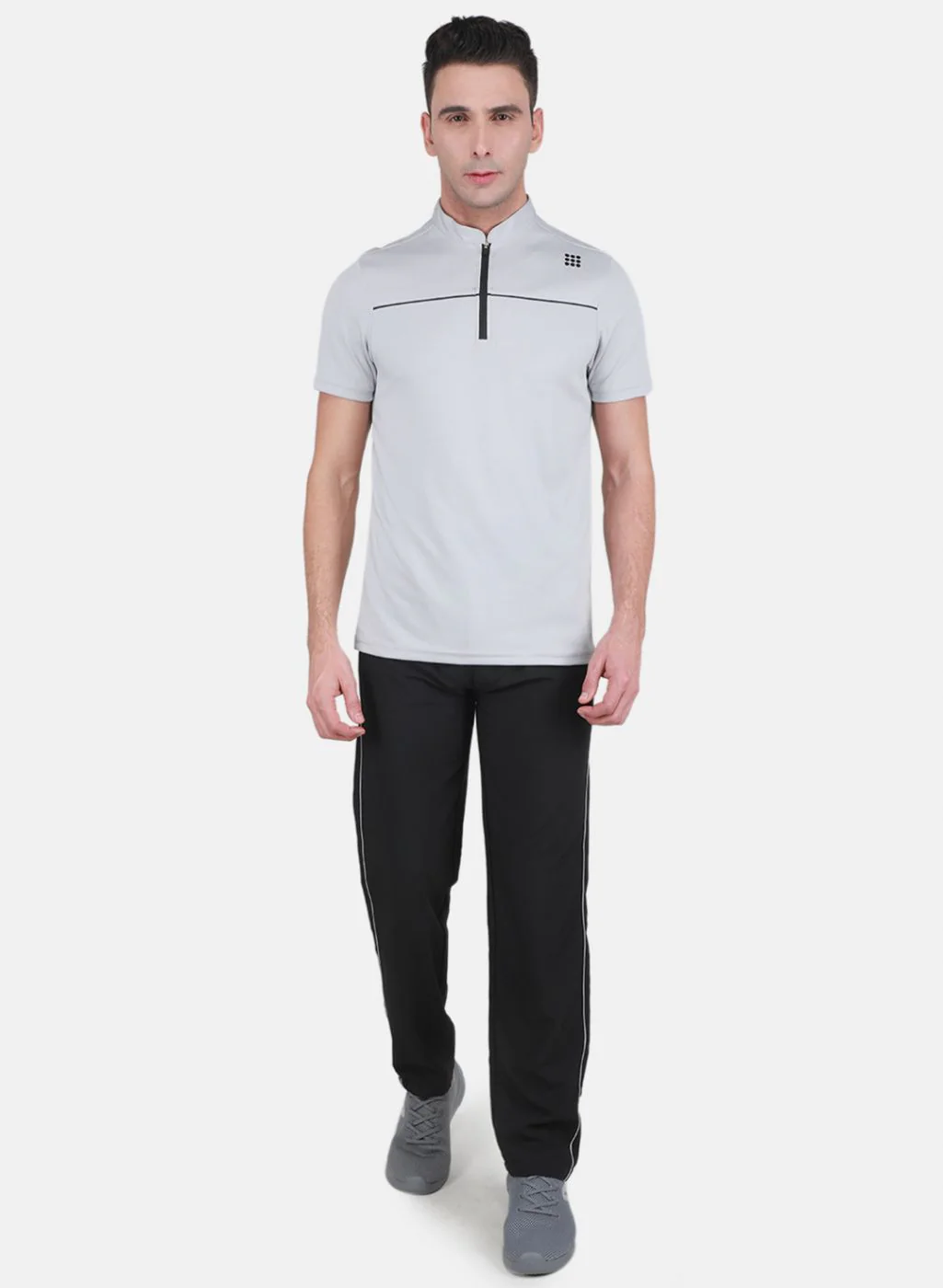 Rock.it Men Grey Self Design Tracksuit
