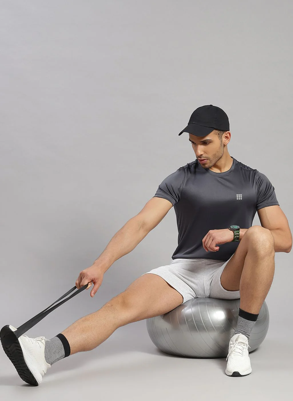 Rock.it Men Grey Solid T-Shirt