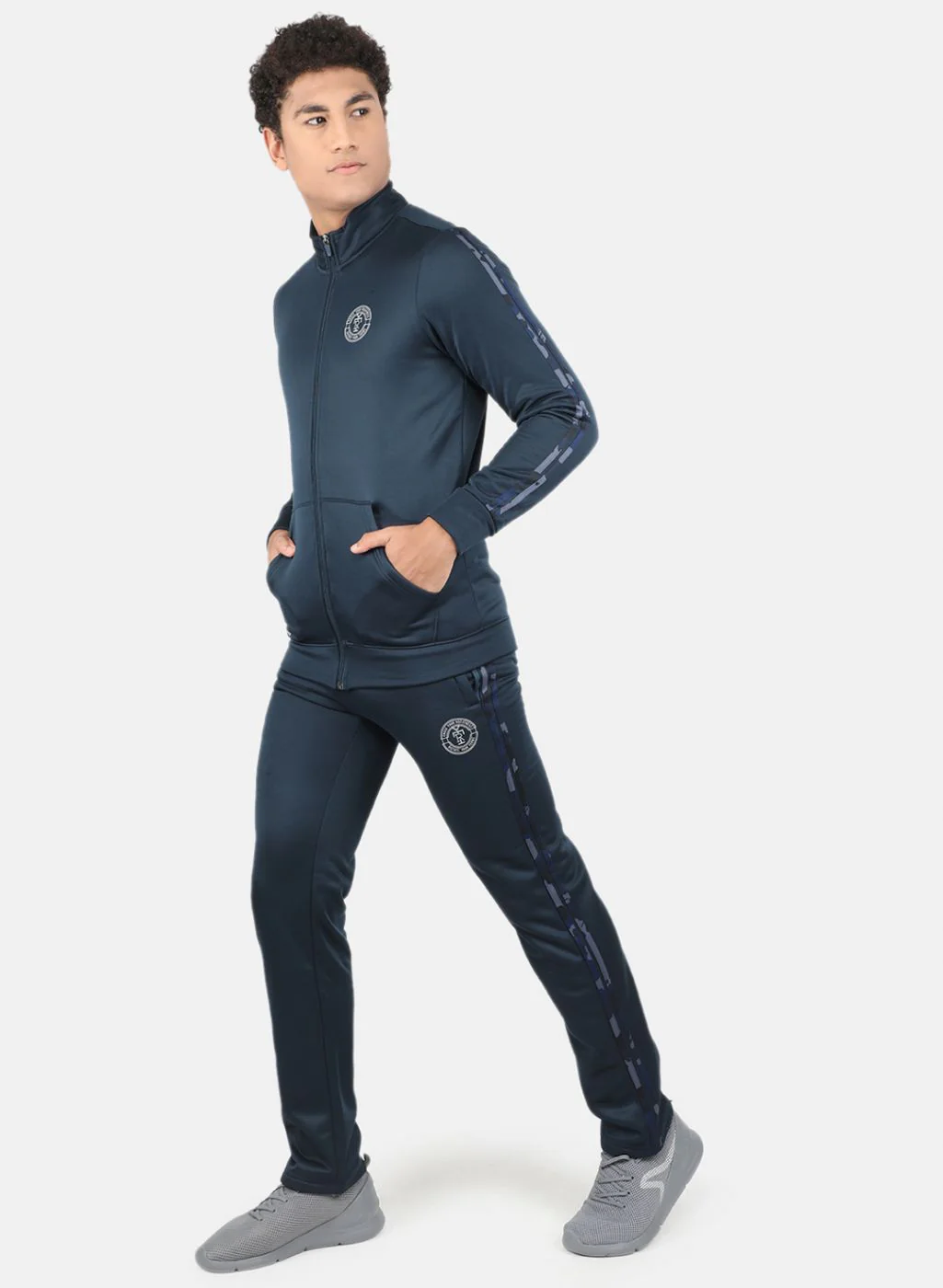 Rock.it Men Navy Blue Solid Tracksuit - Image 2