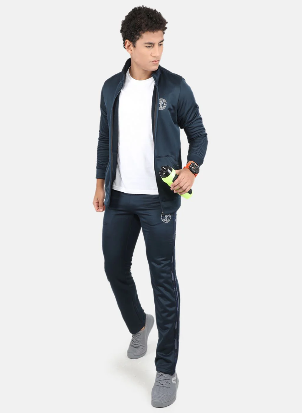Rock.it Men Navy Blue Solid Tracksuit - Image 4