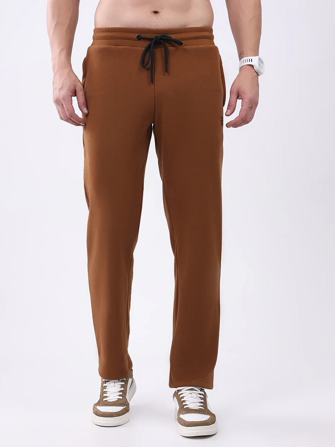 Rock.it Men Tan Solid Regular Fit Winter Lower