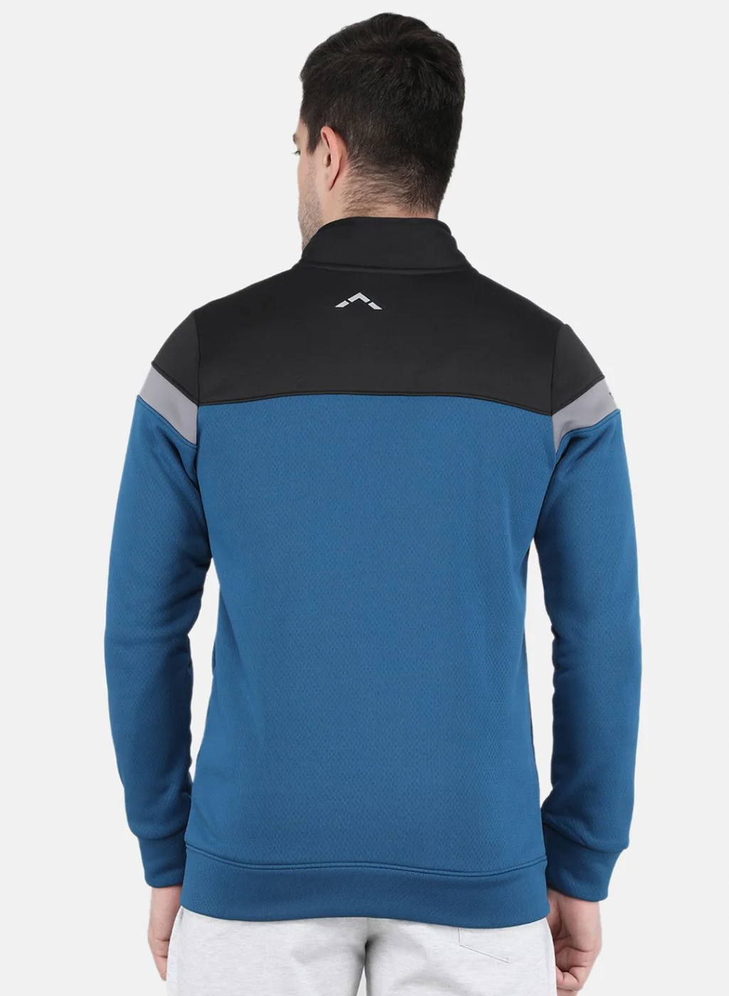 Rock.it Men Teal Blue Solid Sweatshirt - Image 3