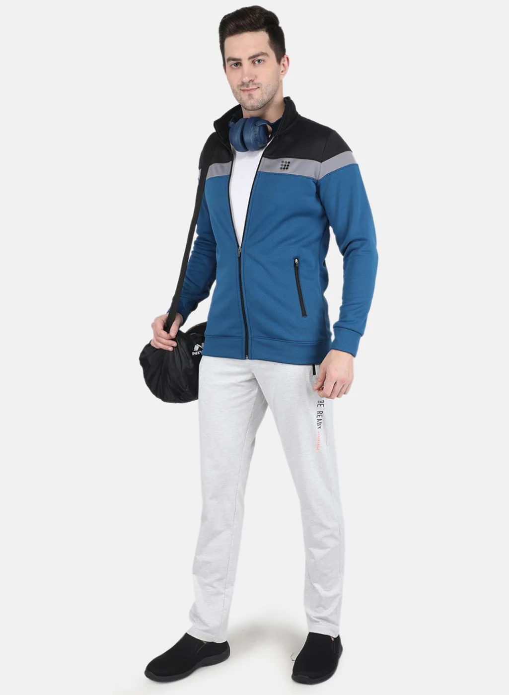Rock.it Men Teal Blue Solid Sweatshirt - Image 4