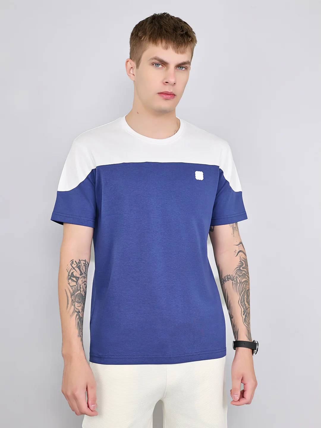 Rock.it Men White Solid Round Neck Half Sleeve T-Shirt