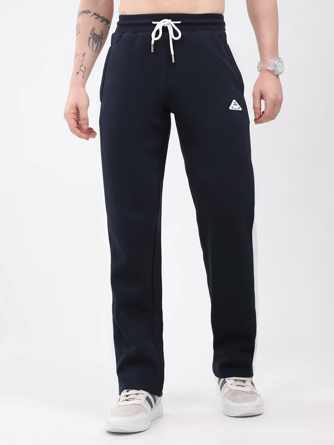 Rock.it Men Navy Blue Solid Regular Fit Winter Lower