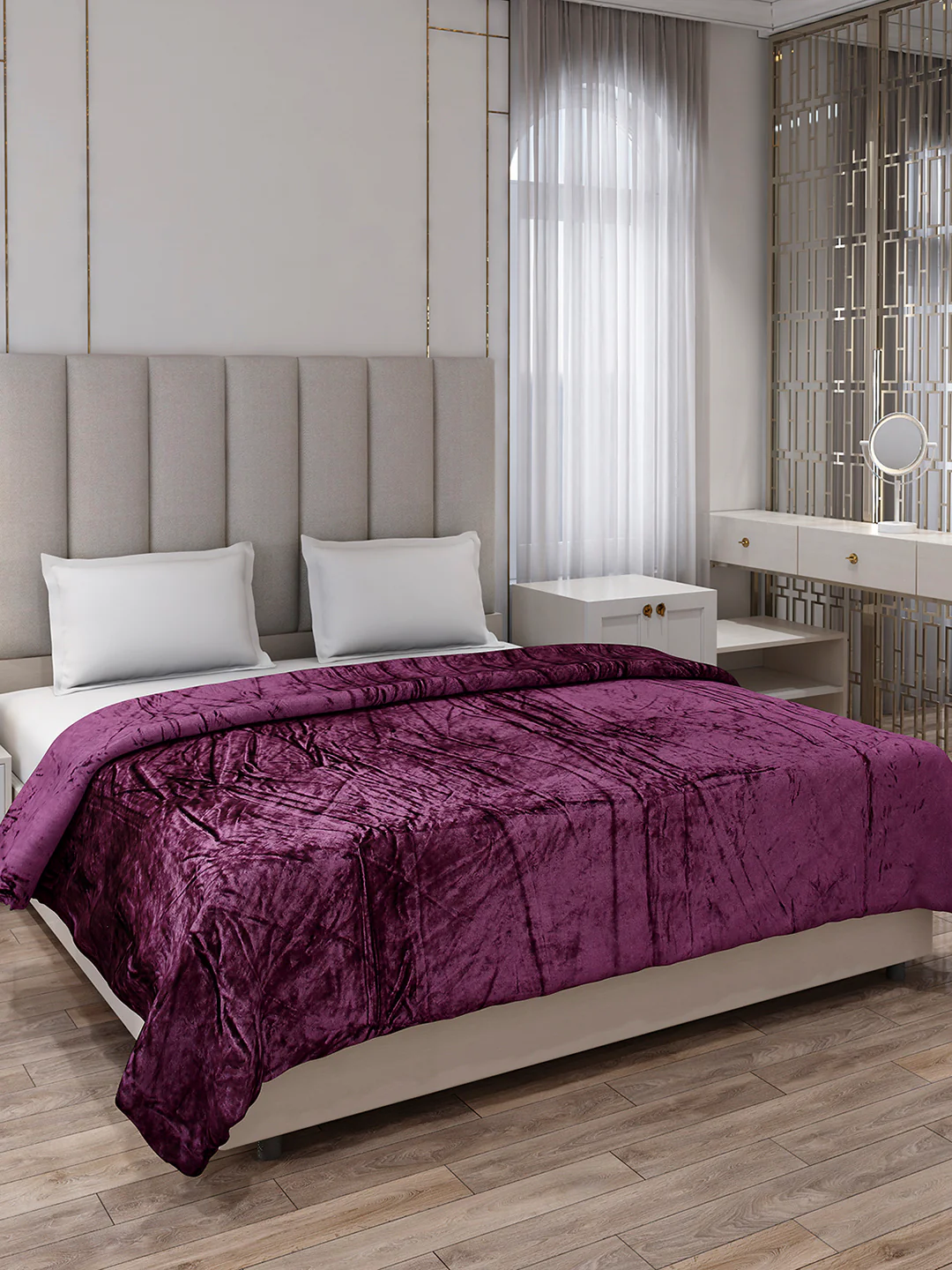 Solid Double Bed 300 GSM Blanket for AC Room - (Fusion)
