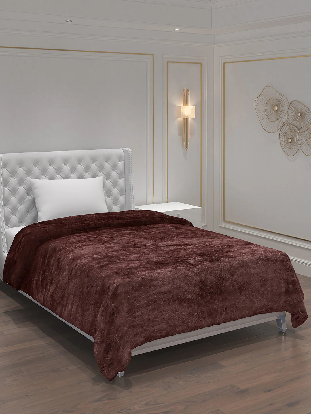 Solid 100% Polyester Single Bed Blanket for AC Room