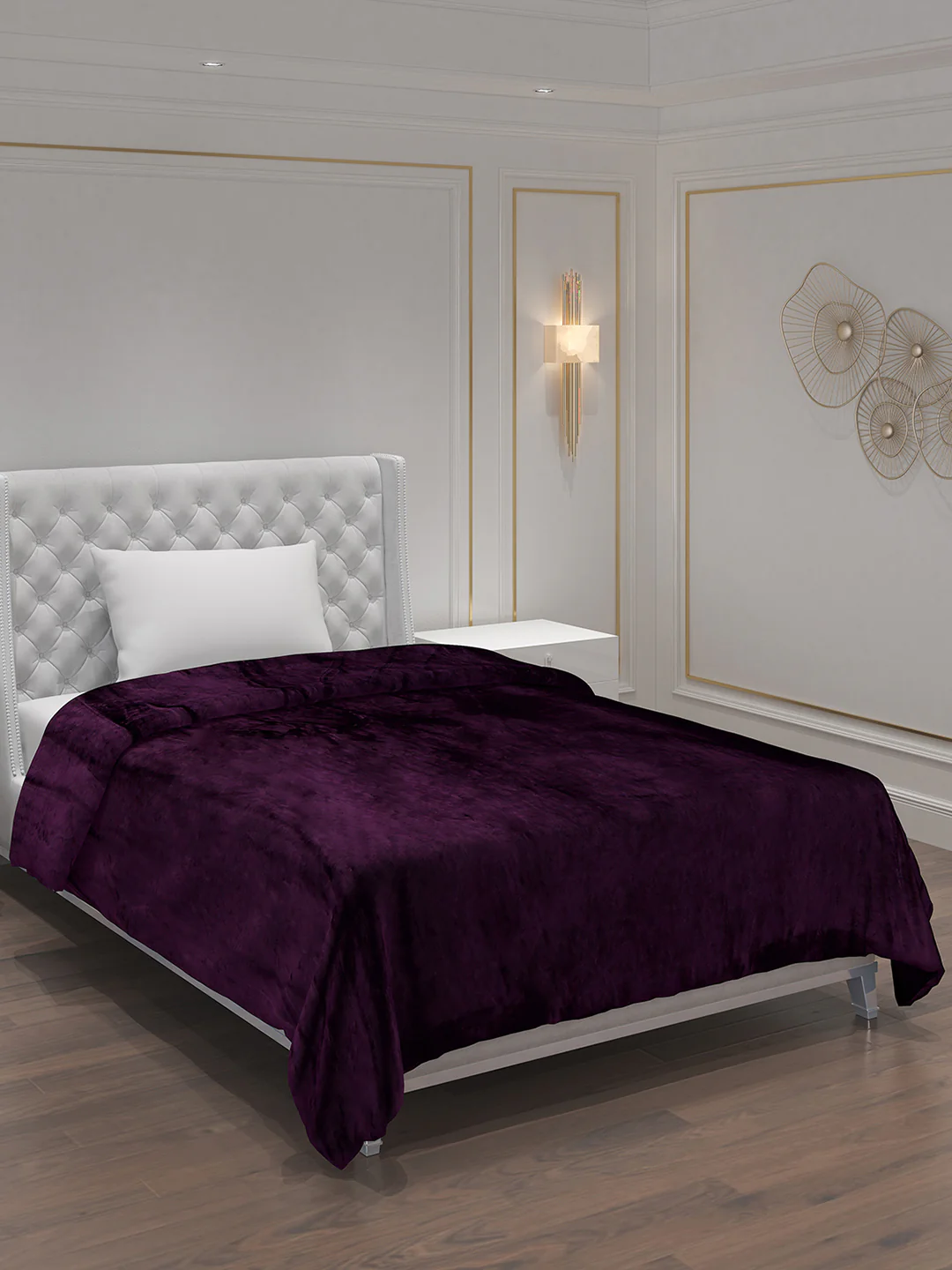 Solid 100% Polyester Single Bed Blanket for AC Room