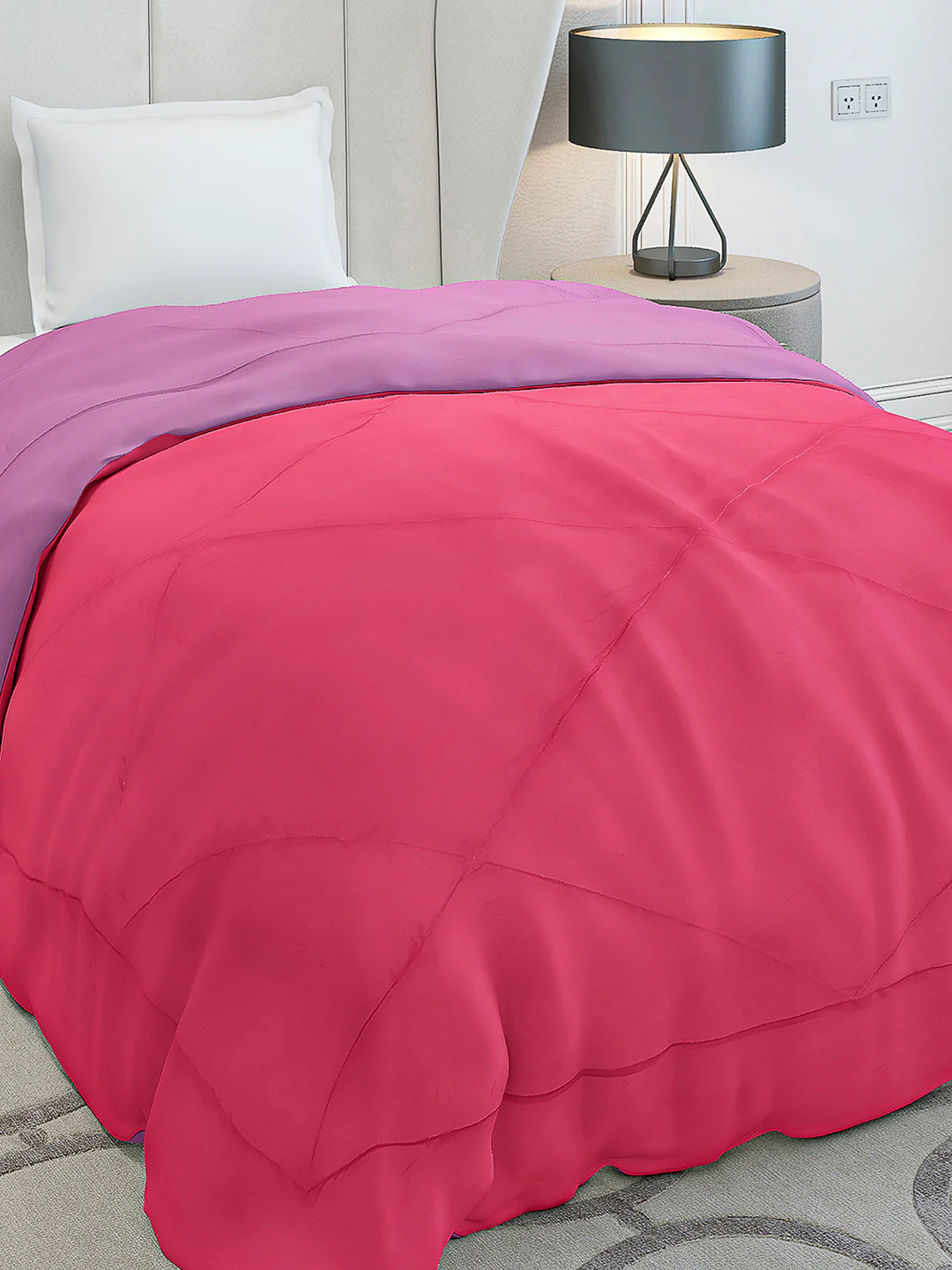 Solid Single Bed 210 GSM Comforter Ava for Mild Winter (Weight 0.9 kg)