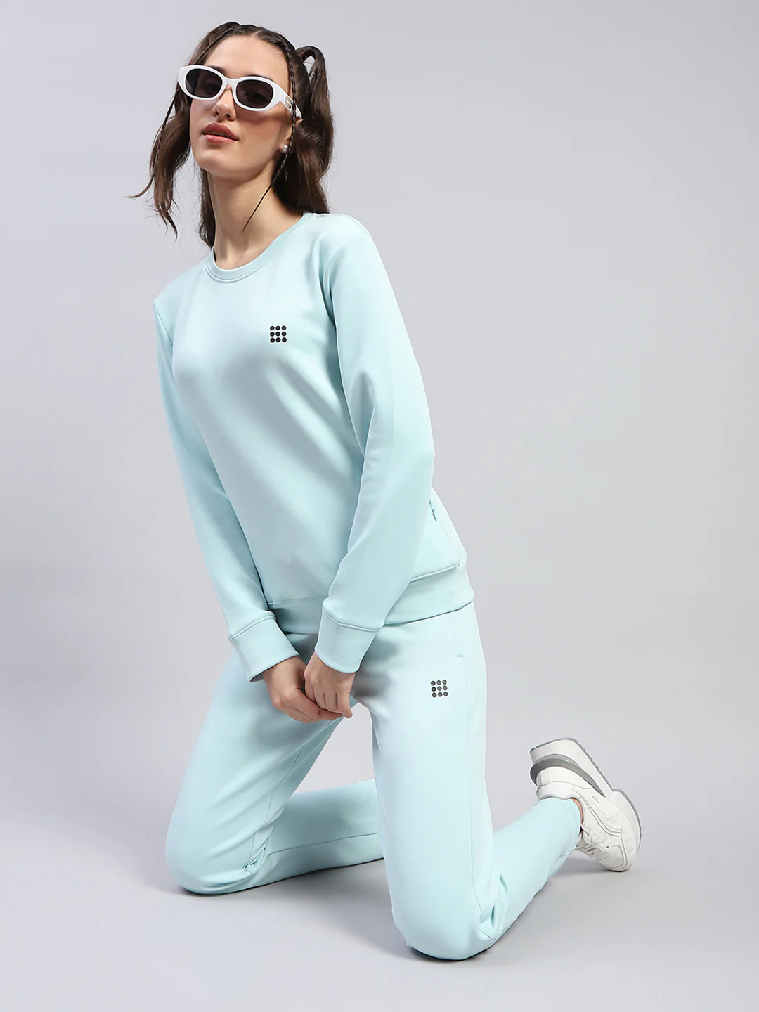Rock.it Women Blue Solid Round Neck Full Sleeve Cords Set - Image 2