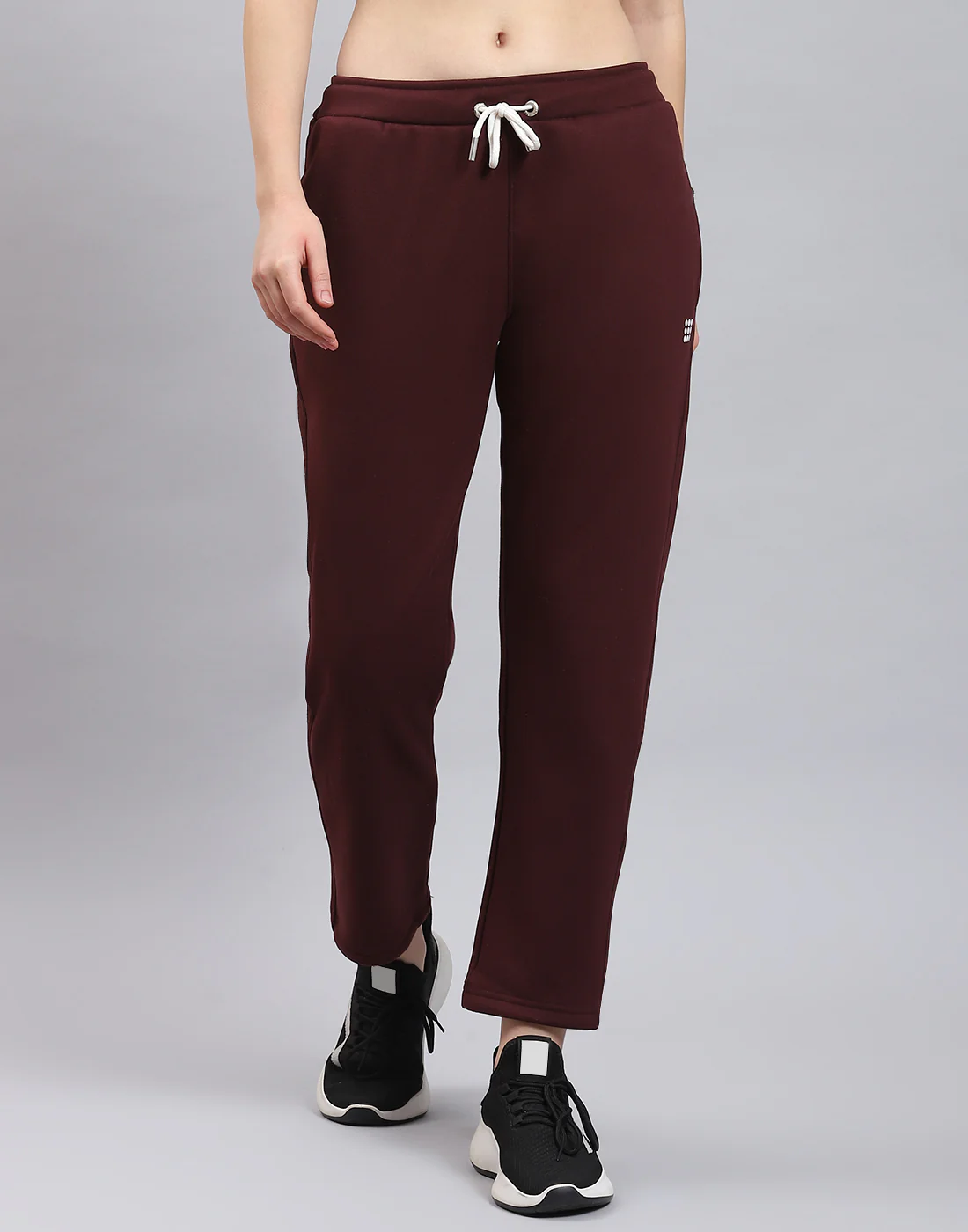 Rock.it Women Maroon Solid Regular Fit Winter Lower