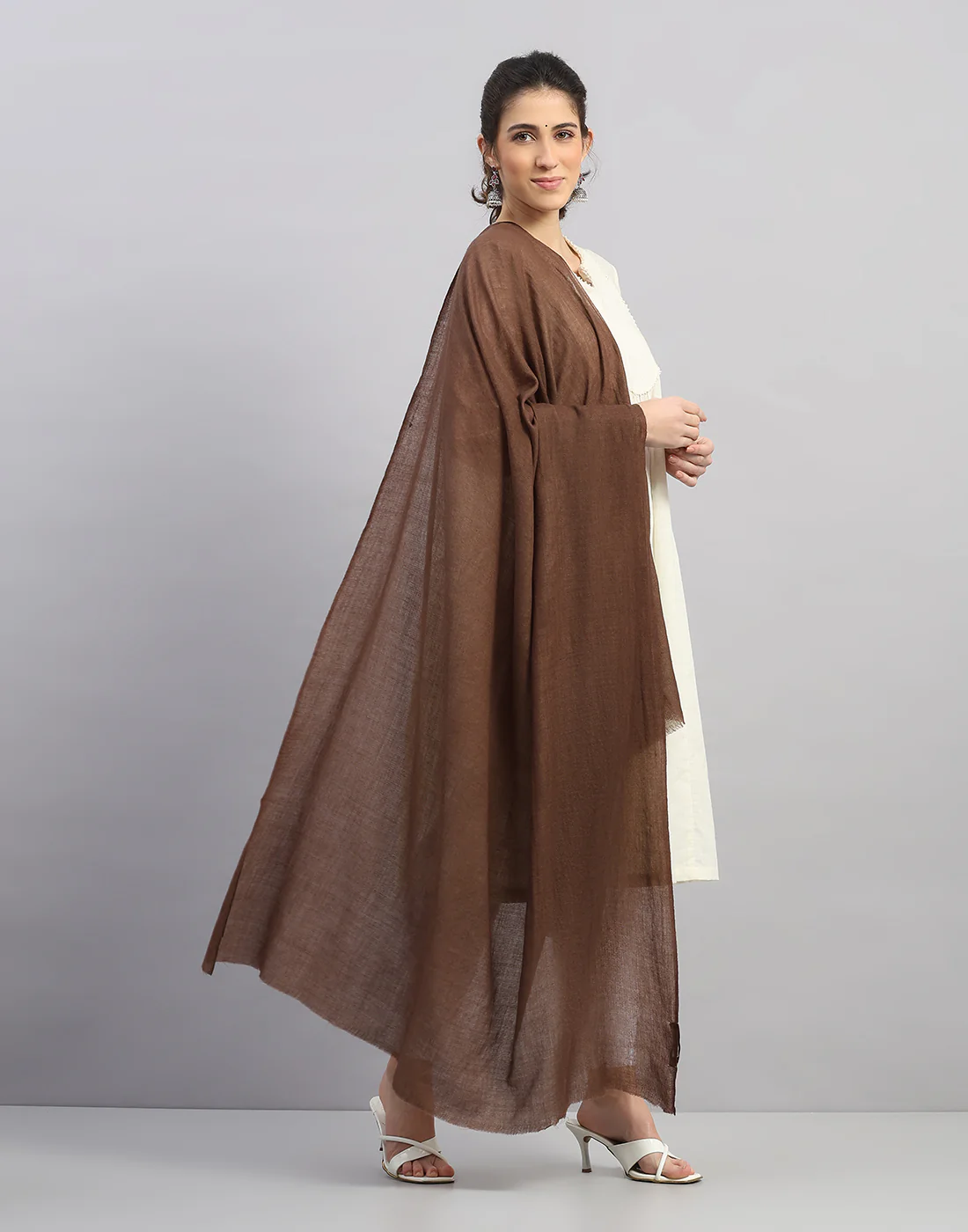 Women Multicolor Self Design Shawl - Image 3