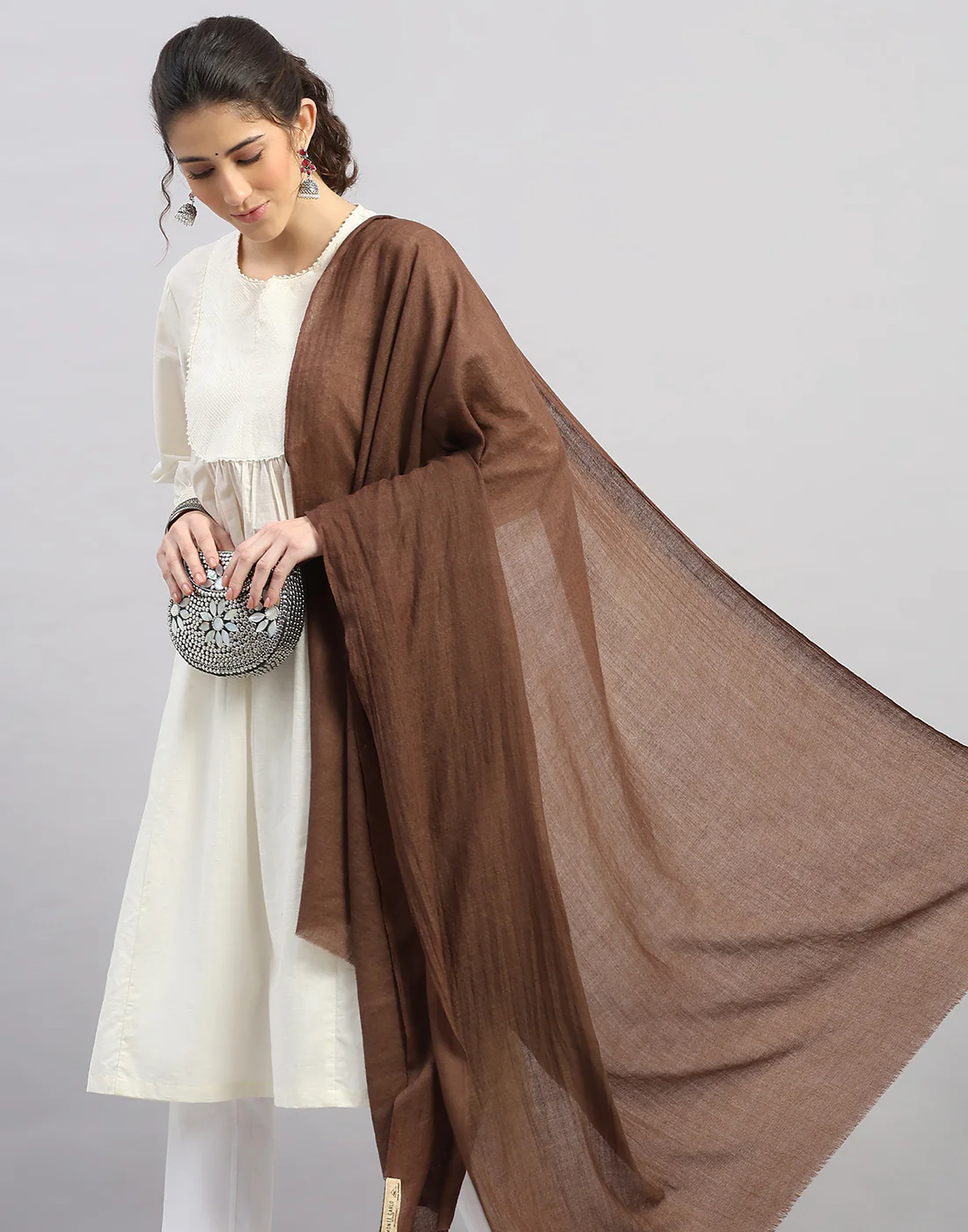Women Multicolor Self Design Shawl - Image 6