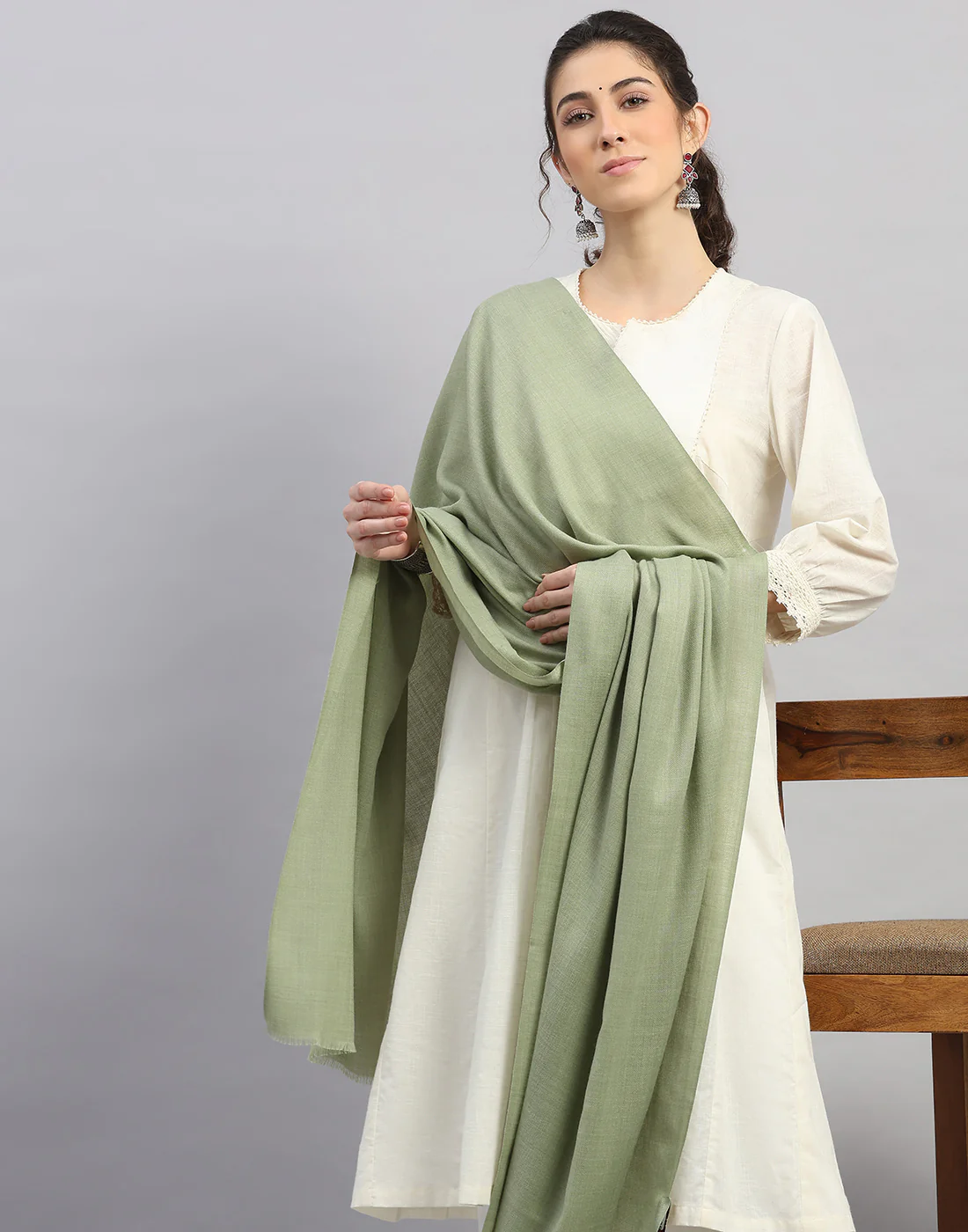 Women Multicolor Self Design Shawl - Image 6