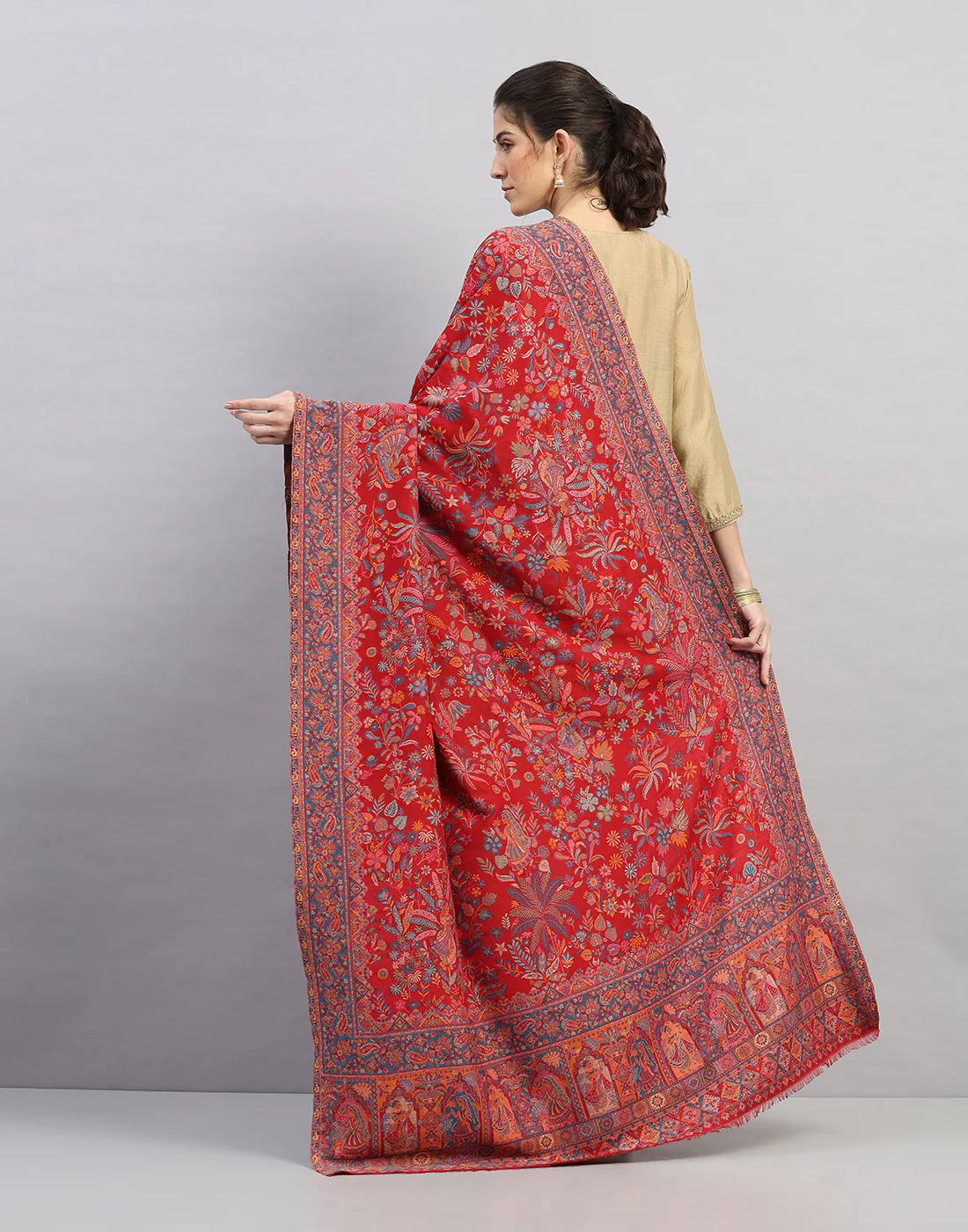 Women Multicolor Self Design Shawl - Image 4