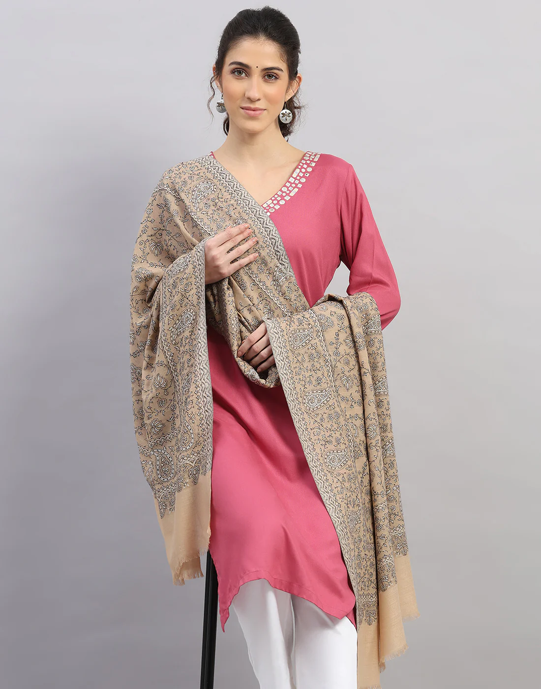 Women Multicolor Self Design Shawl - Image 6