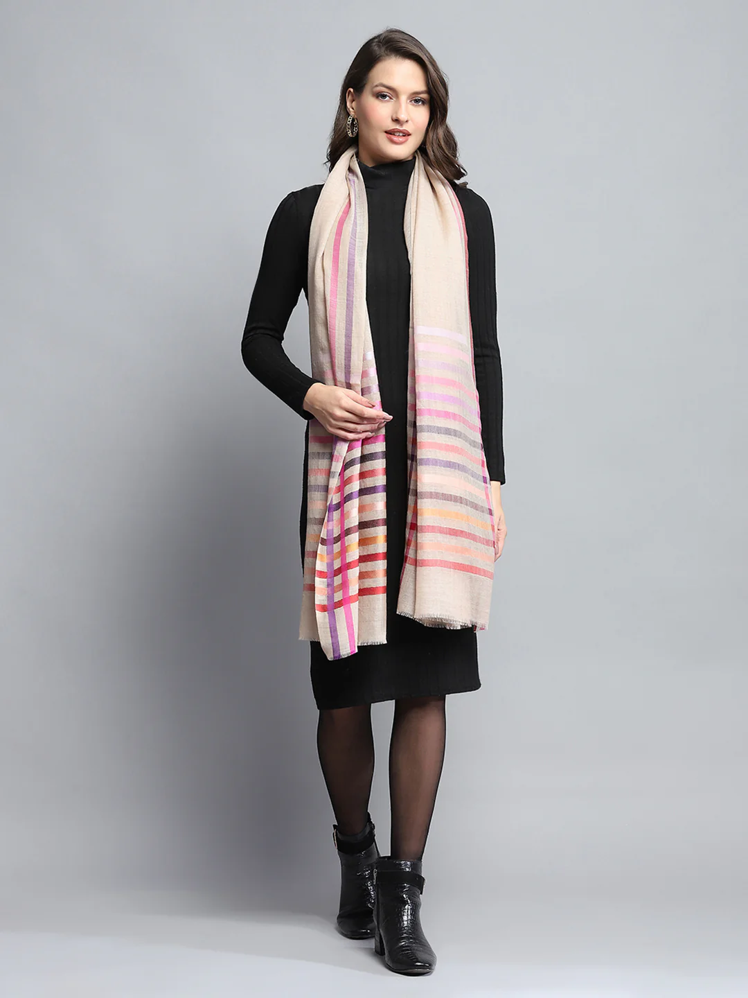 Women Multicolor Self Design Stole