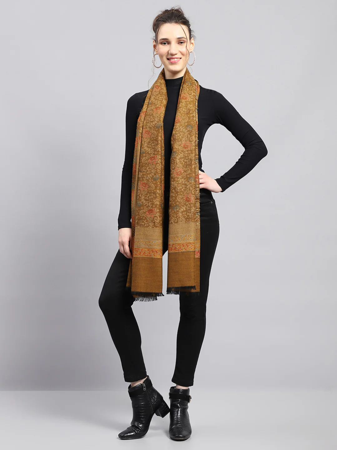Women Multicolor Self Design Stole