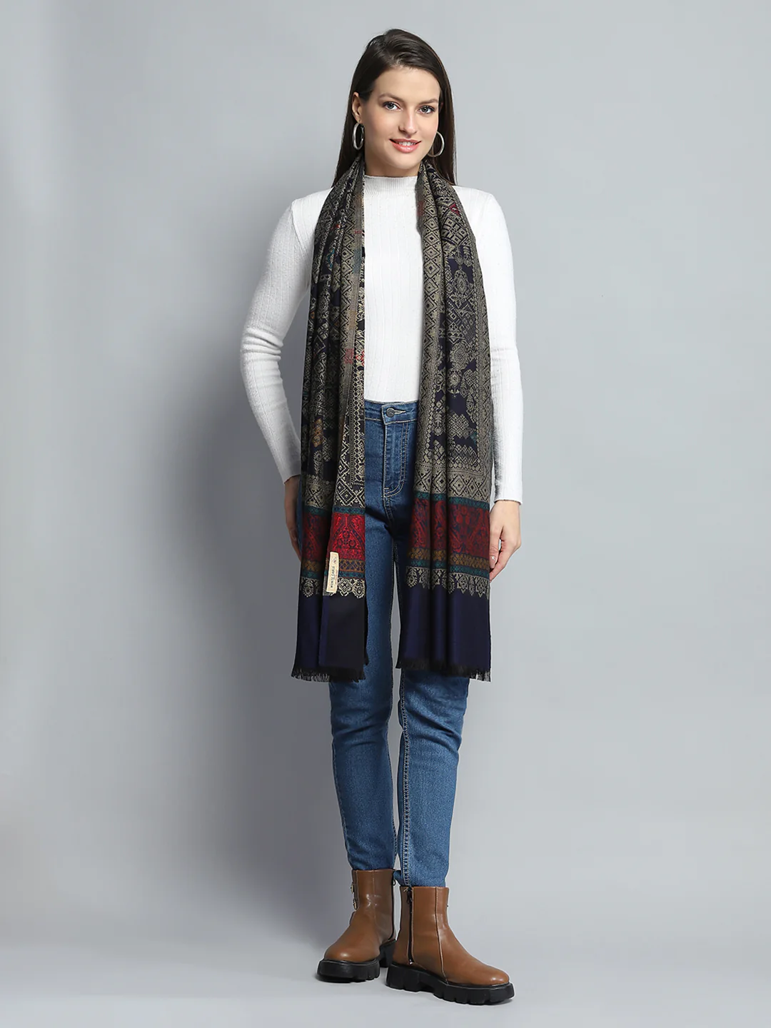 Women Multicolor Self Design Stole