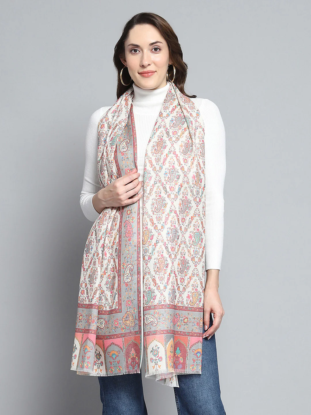Women Multicolor Self Design Stole