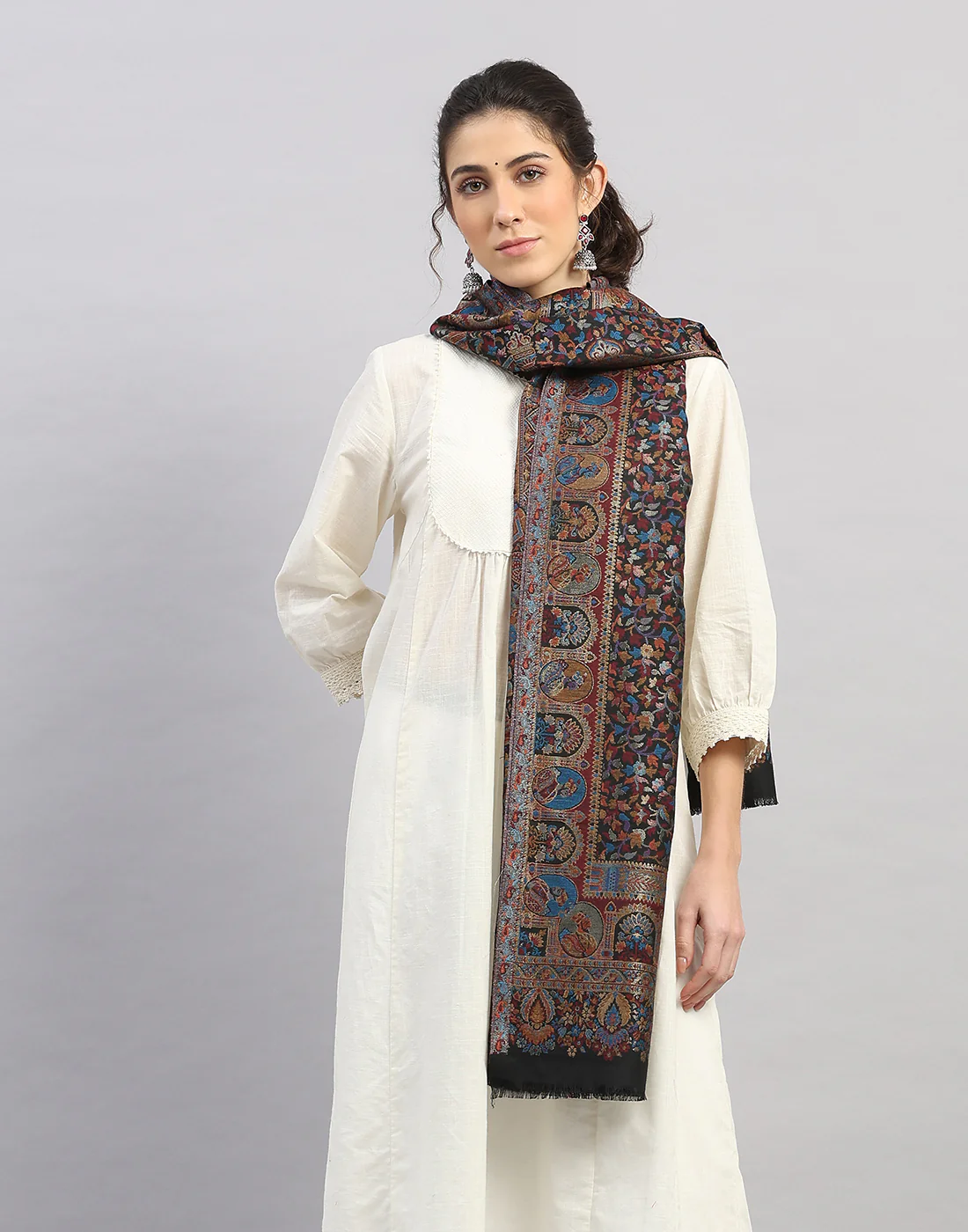 Women Multicolor Self Design Stole