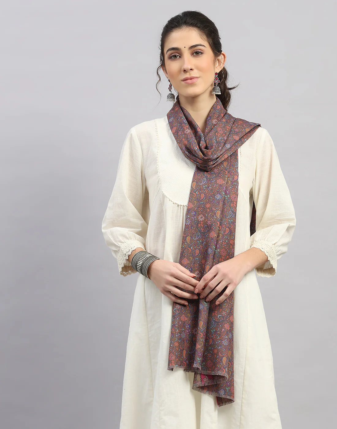 Women Multicolor Self Design Stole