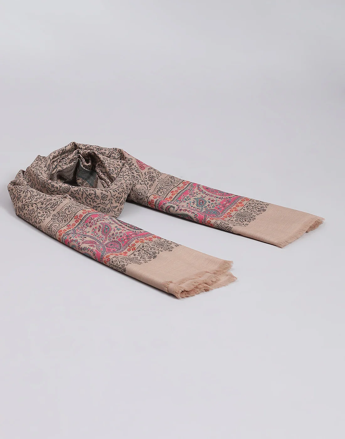 Women Pink Self Design Shawl