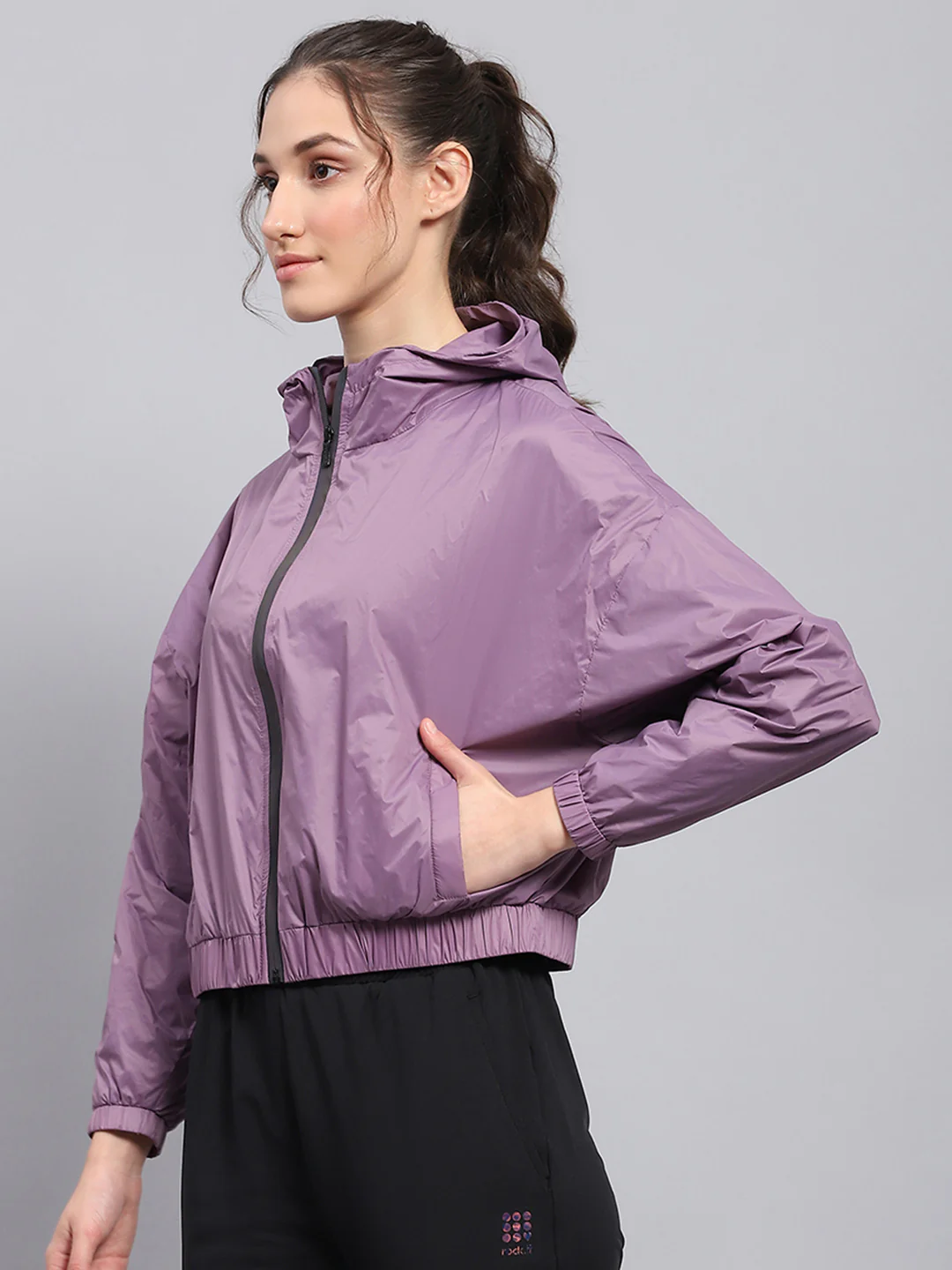 Rock.it Women Purple Solid Hooded Full Sleeve Jacket - Image 2
