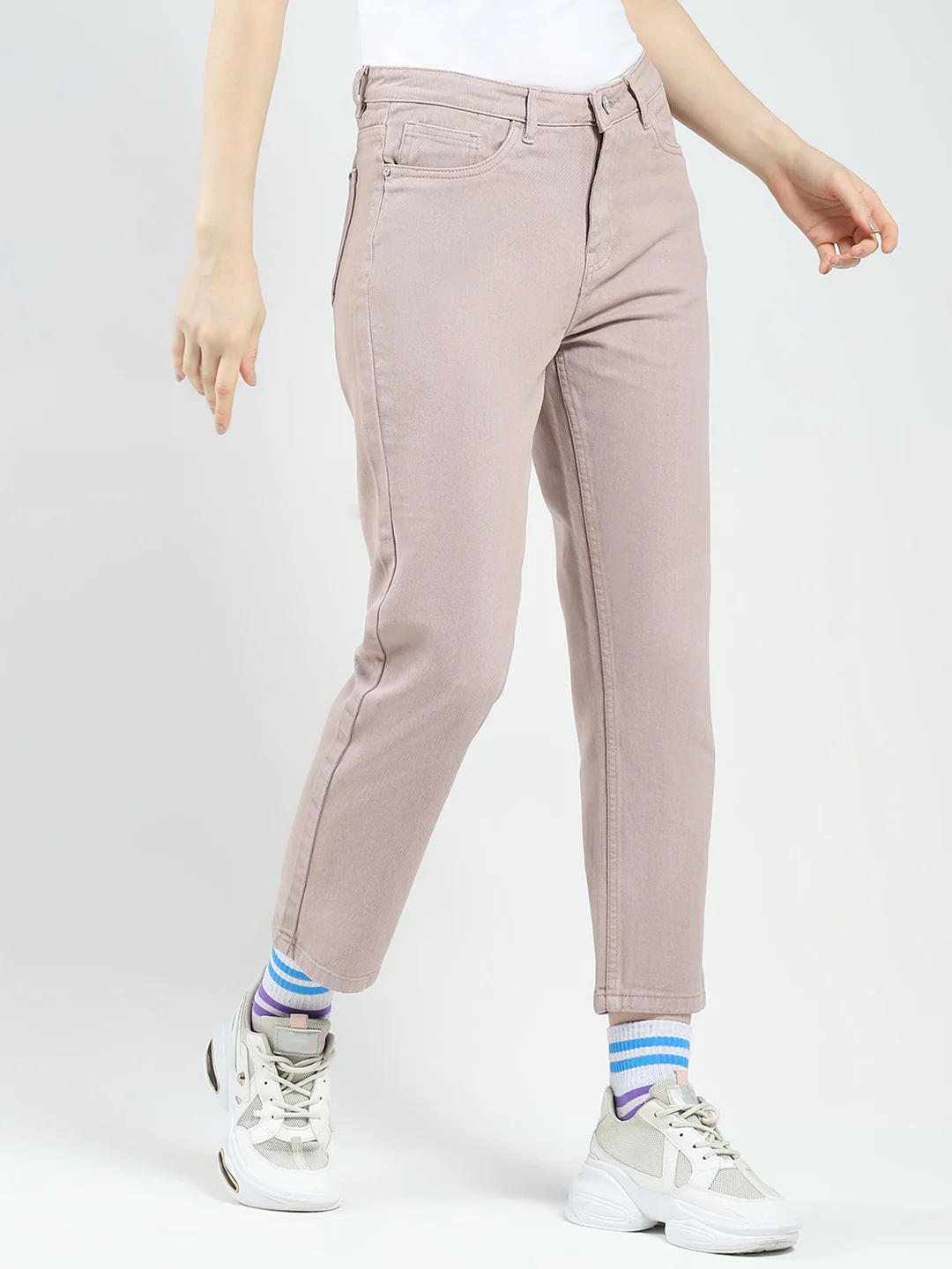 Women Rust Solid Slim Fit Denim
